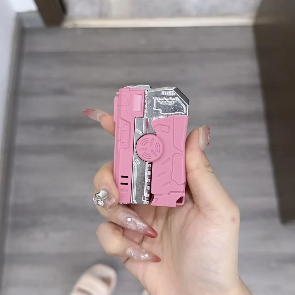 Portable Pressure Reducing Inflatable Lighter Metal Windproof Jet Flame Deformation Gun Gyroscope Butane Lighter Men'S Gift