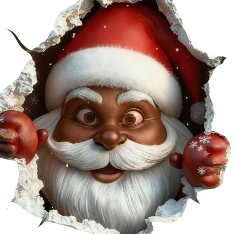 3PCS Christmas Wall Stickers Festive Break-Through Design for Holiday Home Décor Easy Application Versatile for Various Themes