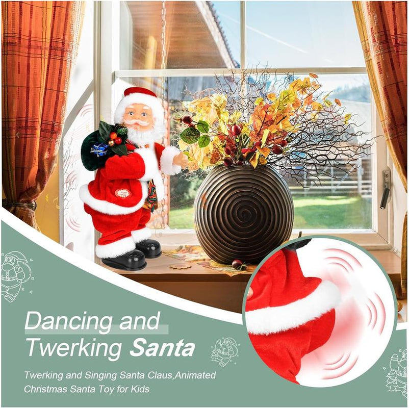Singing Dancing Santa Plush Toy - Twerk Butt Design, Fun Christmas Party Decoration for Festive Gatherings
