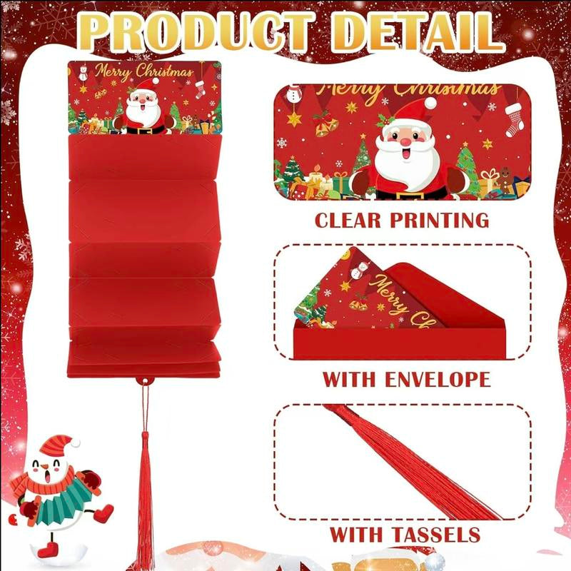 6 & 12 Pack Christmas Red Envelopes for Gift Cards – Festive Envelopes for Holiday Gifts, Santa & Snowflake Design, 6&12 Pack