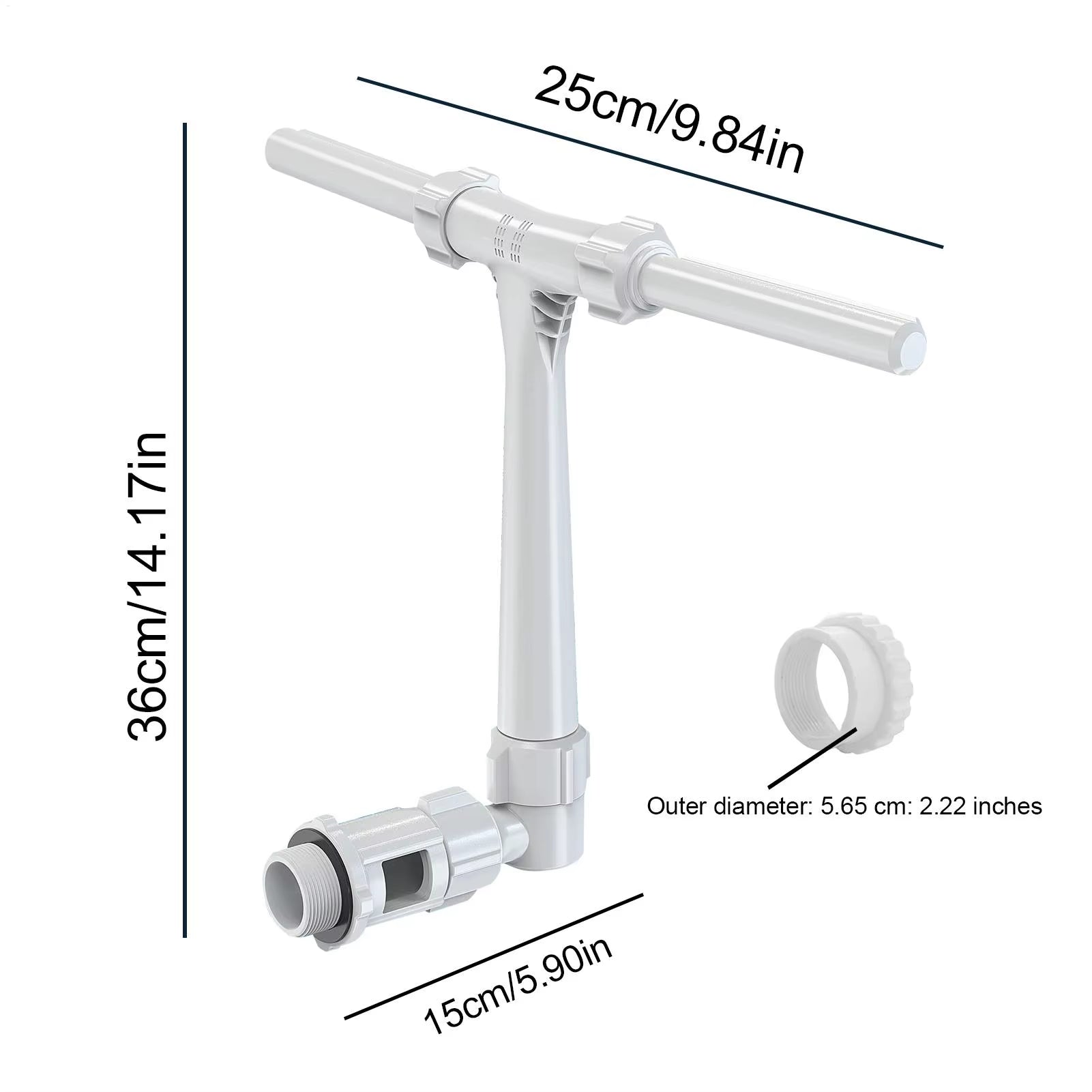 Pool Fountain Duals Spray Water Fountains Forabove Ground Inground Pools, 2-In-1 Adjustable Waterfall Pool Sprinkler Fountain
