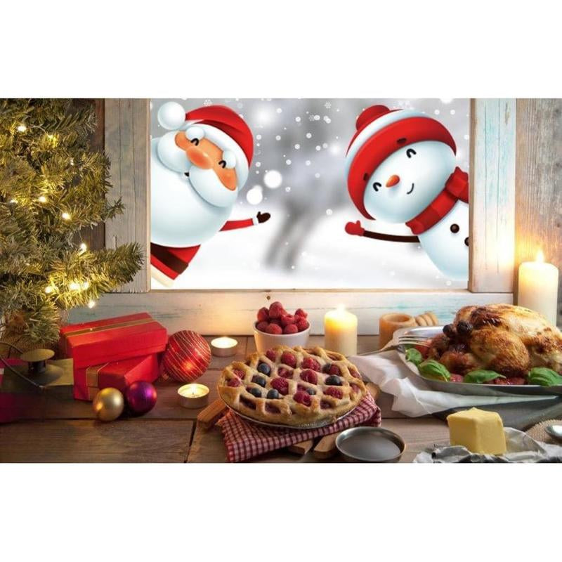 130PCS Christmas Decoratives Window Stickers, Holiday Snowflake Santa Claus Reindeer Stickers