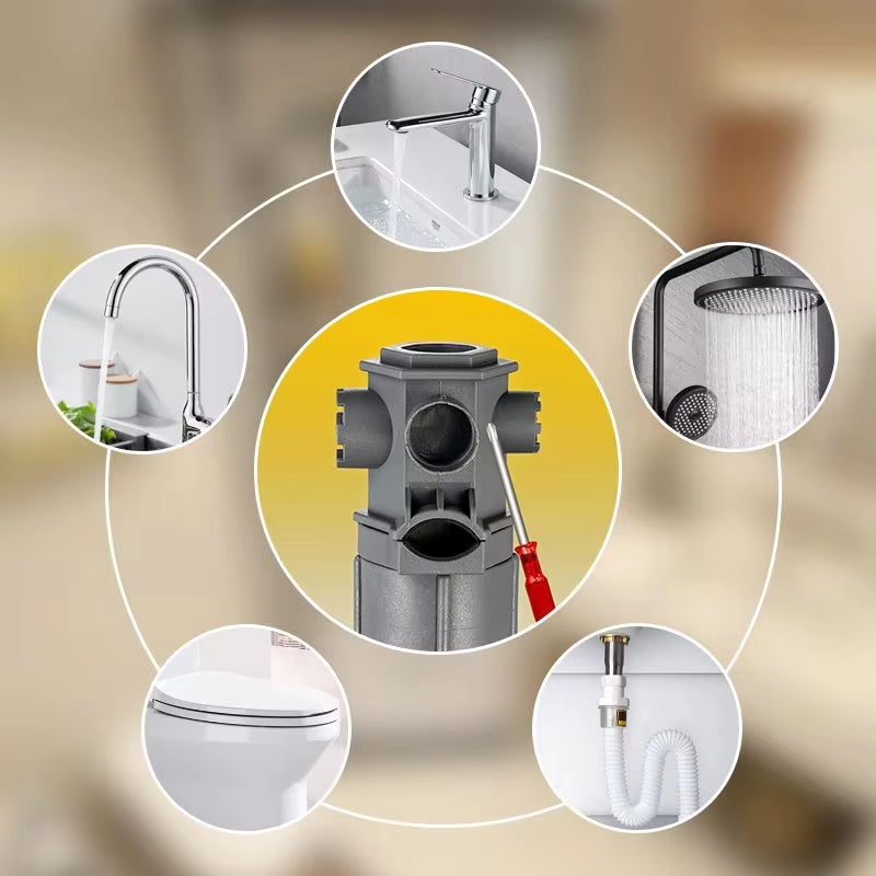 All-In-One Wrench Tool Set for Faucet 16-IN-1 Multi-Function Wrench Kitchen and Bathroom Tap Water Leakage Specific Repair Tools