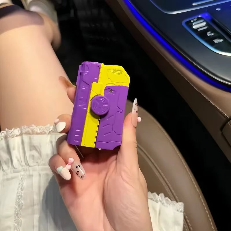 Portable Pressure Reducing Inflatable Lighter Metal Windproof Jet Flame Deformation Gun Gyroscope Butane Lighter Men'S Gift