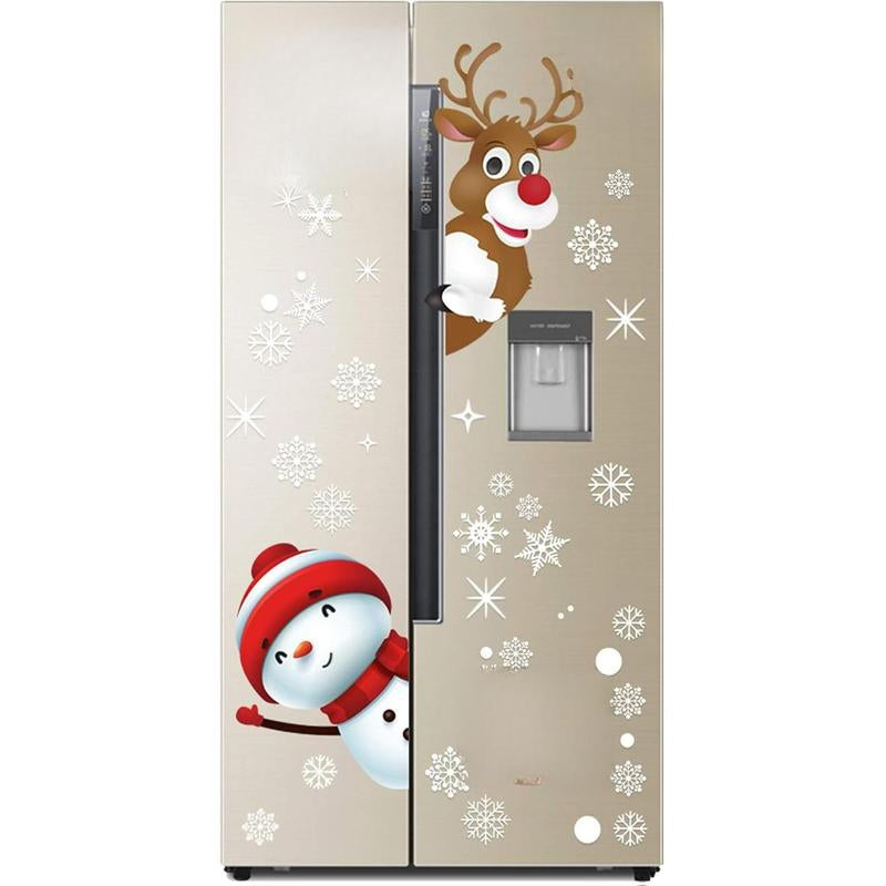 130PCS Christmas Decoratives Window Stickers, Holiday Snowflake Santa Claus Reindeer Stickers