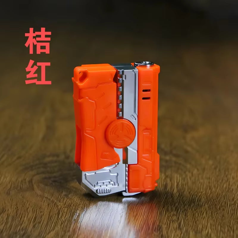 Portable Pressure Reducing Inflatable Lighter Metal Windproof Jet Flame Deformation Gun Gyroscope Butane Lighter Men'S Gift