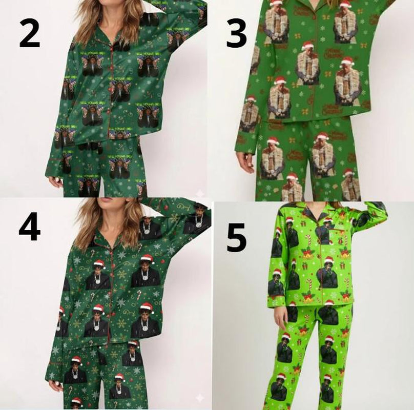 Collection Youngboyy Tour Masa Pajamas Never Broke Again Christmas Pajama Set Gift Satin Sleepwear Xmas Loungewear Couples Pjs Gift for Her