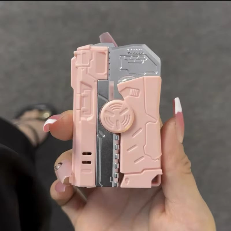 Portable Pressure Reducing Inflatable Lighter Metal Windproof Jet Flame Deformation Gun Gyroscope Butane Lighter Men'S Gift