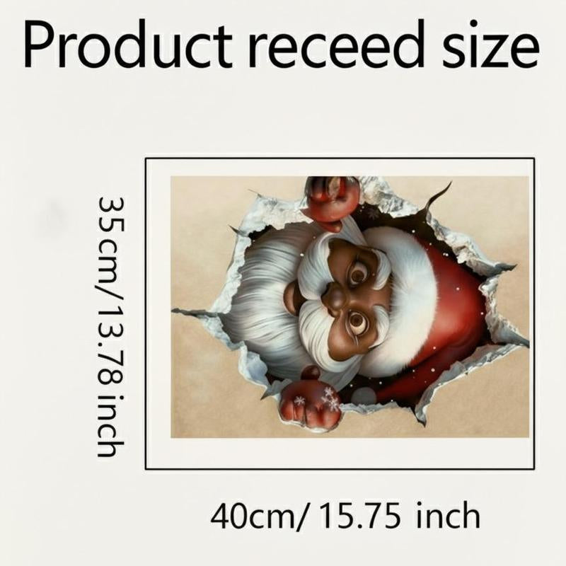 3PCS Christmas Wall Stickers Festive Break-Through Design for Holiday Home Décor Easy Application Versatile for Various Themes